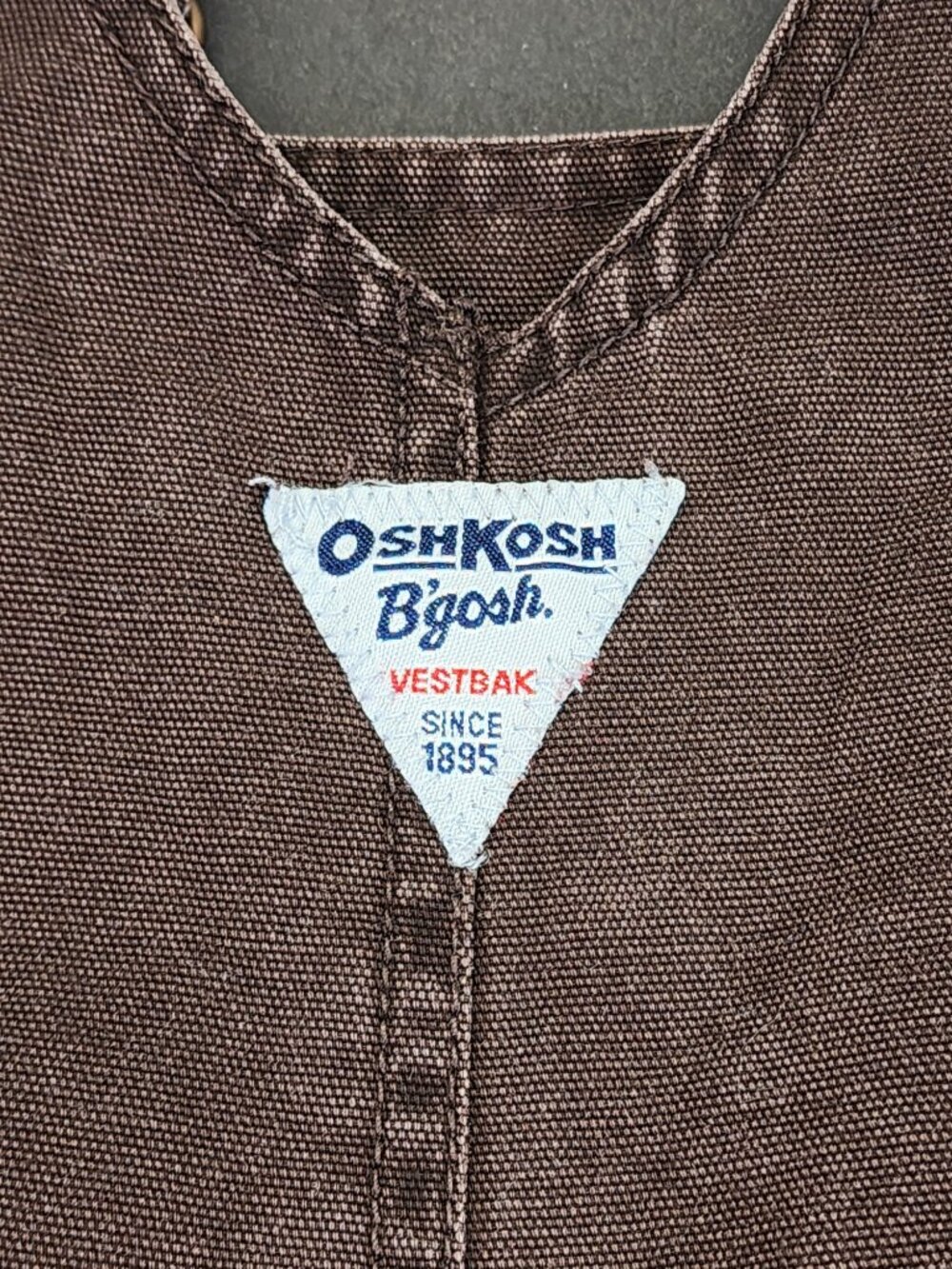 OshKosh Bgosh Vestbak Boys Overall Bibs 12 Months Brown Vintage - Picture 7 of 9
